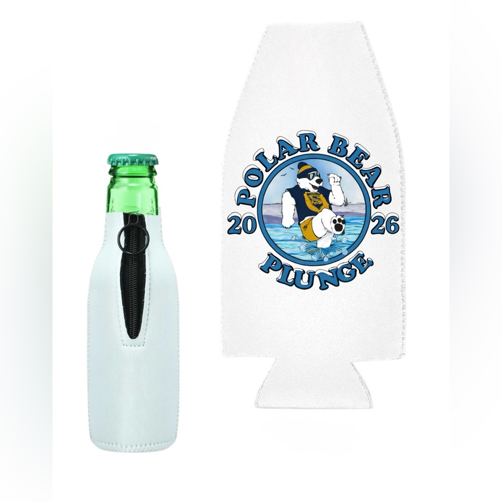 Polar Bear Plunge White Bottle Holder koozie - 4 pack!